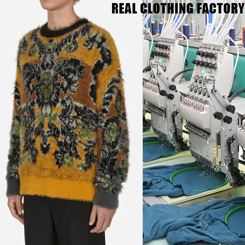 Sviter-suéter de tejido jacquard personalizado para hombre, jersey de gran tamaño, tapiz de moda, sviter