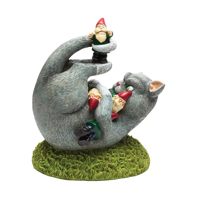 OEM Funny Gnomes Lawn Ornament Figure Art Sculpture Cat Garden Gnome Massacre Statue Figurine Decoration