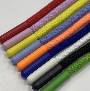Cordón impreso personalizado con capucha cordón Cordón de 5mm de ancho Cordón de poliéster con puntas de plástico - Product Image 3