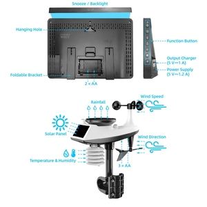 PT3390A Professional Weather Station for Home <strong>Forecast</strong> and Barometer Wireless Weather Station with Colorful Screen - Product Image 6