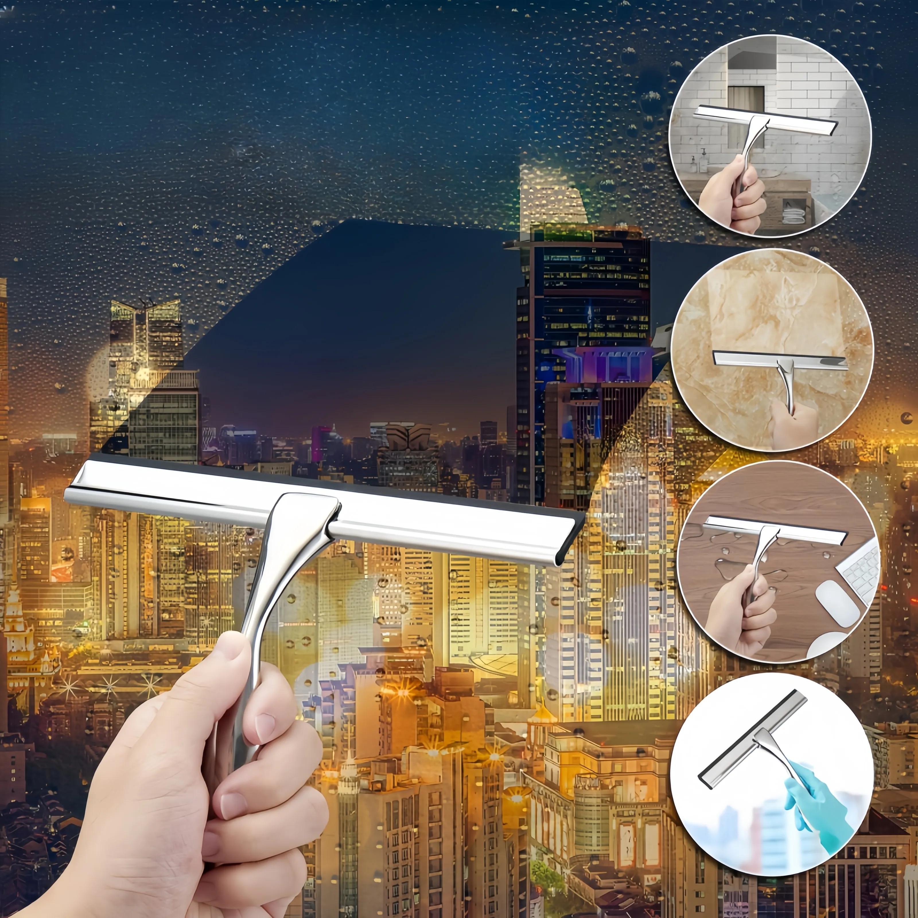 Hot Sale Stainless Steel Window Washer Squeegees Robust Household Cleaning Tools&Accessories Squeegee