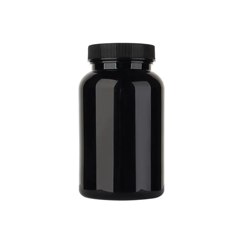 काले रंग के लिए 140ml-300ml प्लास्टिक जार बोतल खाद्य शहद गोली कैप्सूल गोली 150 ml प्लास्टिक कैप्सूल पेंच ढक्कन के साथ पीईटी बोतलों