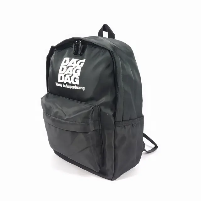 Logotipo personalizado preto grande capacidade mochila laptop personalizado para caminhadas mochila casual com bolsos laterais