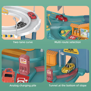 B / O DIY Assembly Inertance Small Vehicle Car Slide Track Adventure Parking Lot Garage <strong>Highway</strong> Winding Road Rail Car Slot <strong>Toy</strong> - Product Image 4