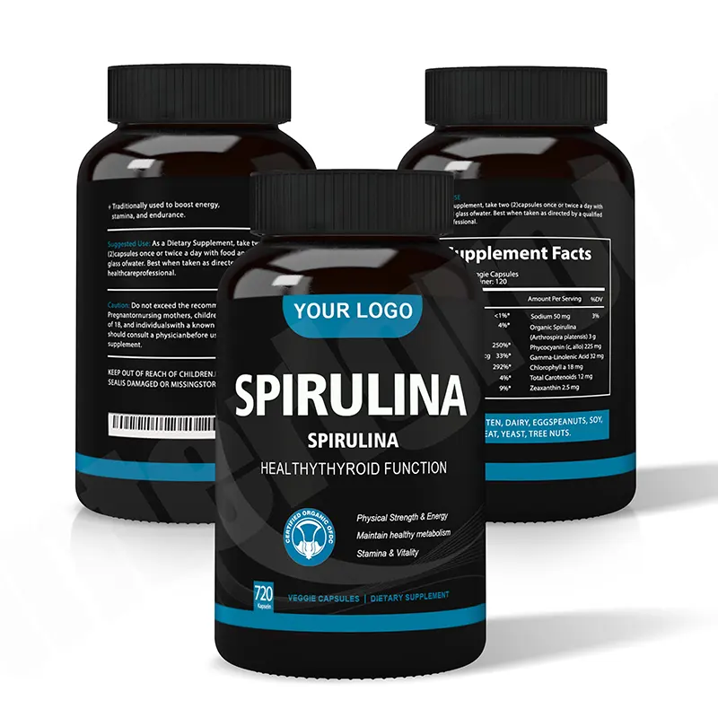 ราคาจัดหาผงสกัด Spirulina อินทรีย์ 250 มก. เม็ด Spirulina จํานวนมาก