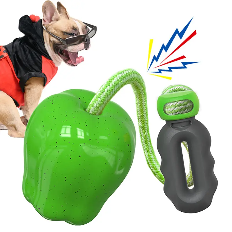 LEVI 애완 동물 제품 제조 업체 뜨거운 판매 삐걱 거리는 애완 동물 장난감 저항하는 물린 개 씹는 손 던지기 사과 공 개 장난감