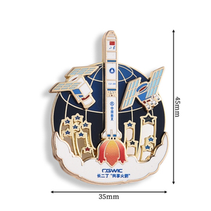 Çok katmanlı yapı roket uzay istasyonu elemanı promosyon hatıra büyük olay kullanımı yaka Pin düğme rozet - Product Image 6