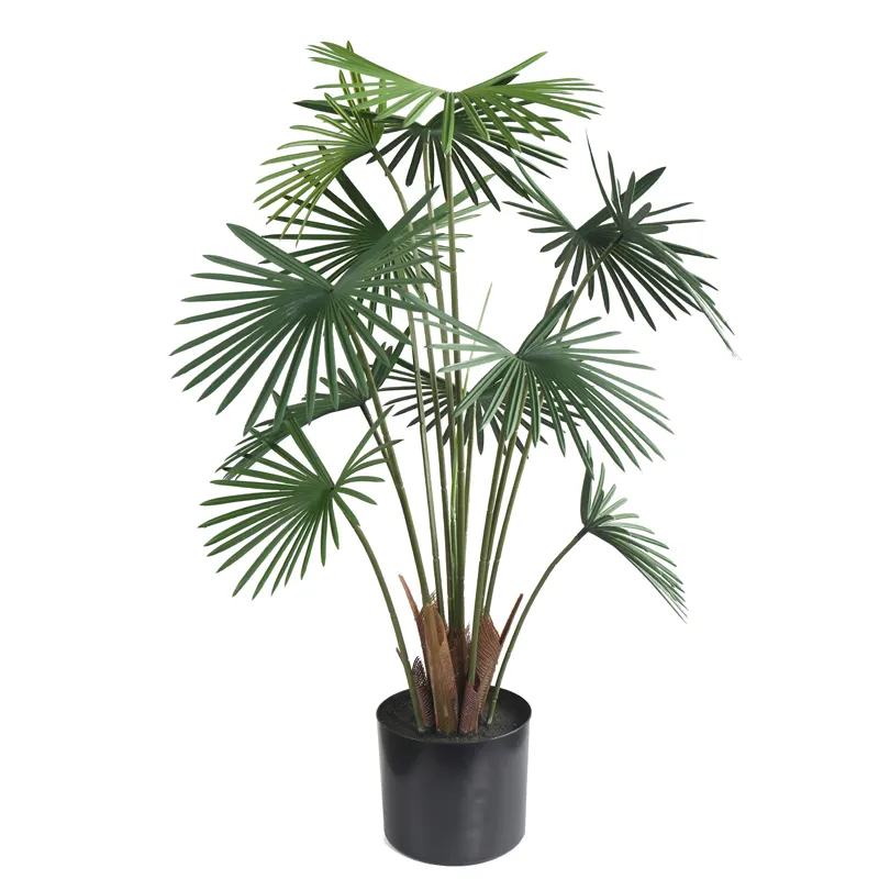 Palmera artificial de ventilador chino, diseño de planta tropical simulada para decoración de boda, jardín