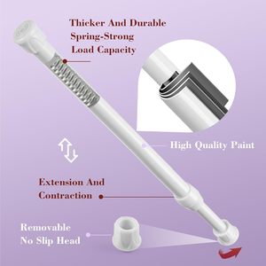 Aroddy có thể điều chỉnh mở rộng 30-80cm (11.8-31.5 inch) thanh rèm đặt không khoan căng lưới phụ kiện mùa xuân - Product Image 2