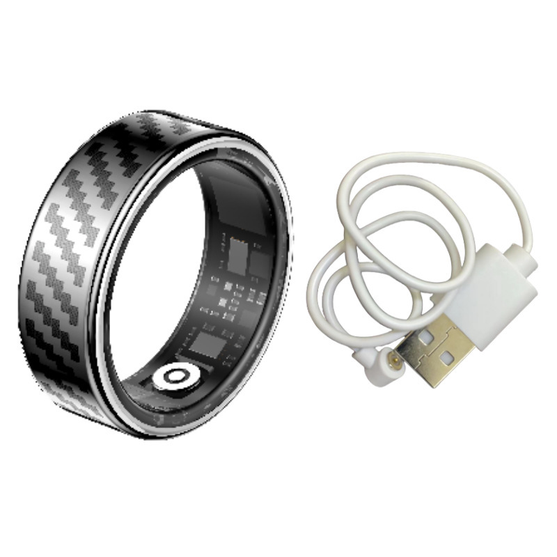 Motif Fibre de Carbone Argenté + Câble de Charge