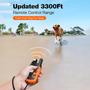 Anpassbares wiederauf lad bares Hunde trainings halsband mit fern gesteuerter stoß fester Funktion für ein oder zwei Hunde aus Kunststoff - Product Image 5