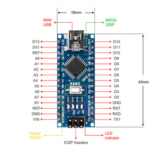LAFVIN <span class=keywords><strong>Nano</strong></span> 3,0 ATmega328P Controller Board <span class=keywords><strong>CH340</strong></span> USB Fahrer mit Kabel für <span class=keywords><strong>Arduino</strong></span>