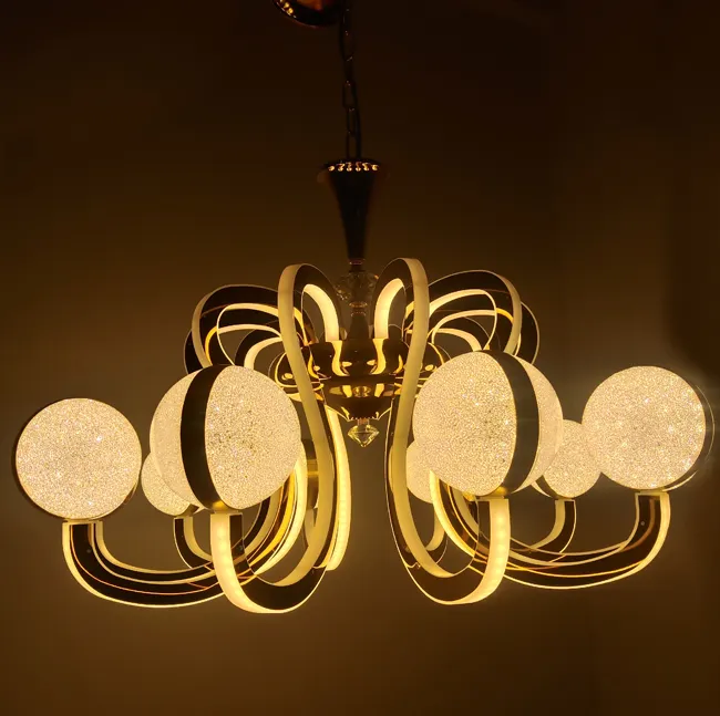 Nuovo stile di lusso luce post-modern living room led lampadario, creativo acrilico e acciaio inox led lampadario (FX7211-10)