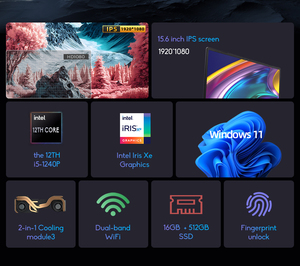 Portátiles personales y domésticos de 15,6 pulgadas IPS Intel Core I5 12th 11th 10th Generation Pantalla IPS de huellas dactilares DDR4 32GB 2TB Laptop Gamer - Product Image 4