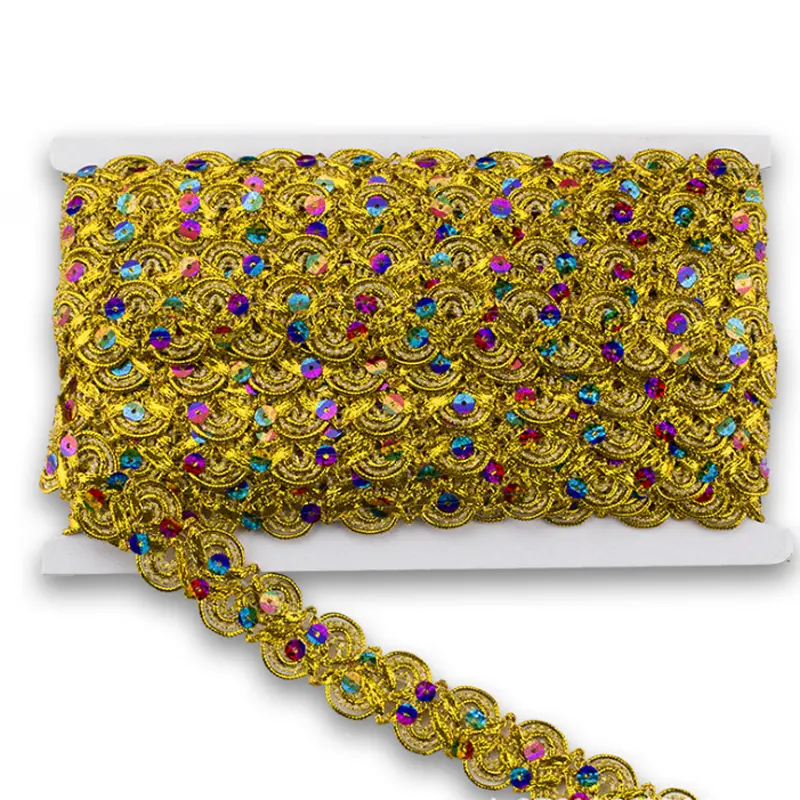 DIY Швейные, золотая отделка тесьмой с фокусным расстоянием 25 мм 2,5 см Плетеный с блестками для маленьких девочек кружевная отделка, ткань с кружевом для шарф костюм металлик кружевной отделкой