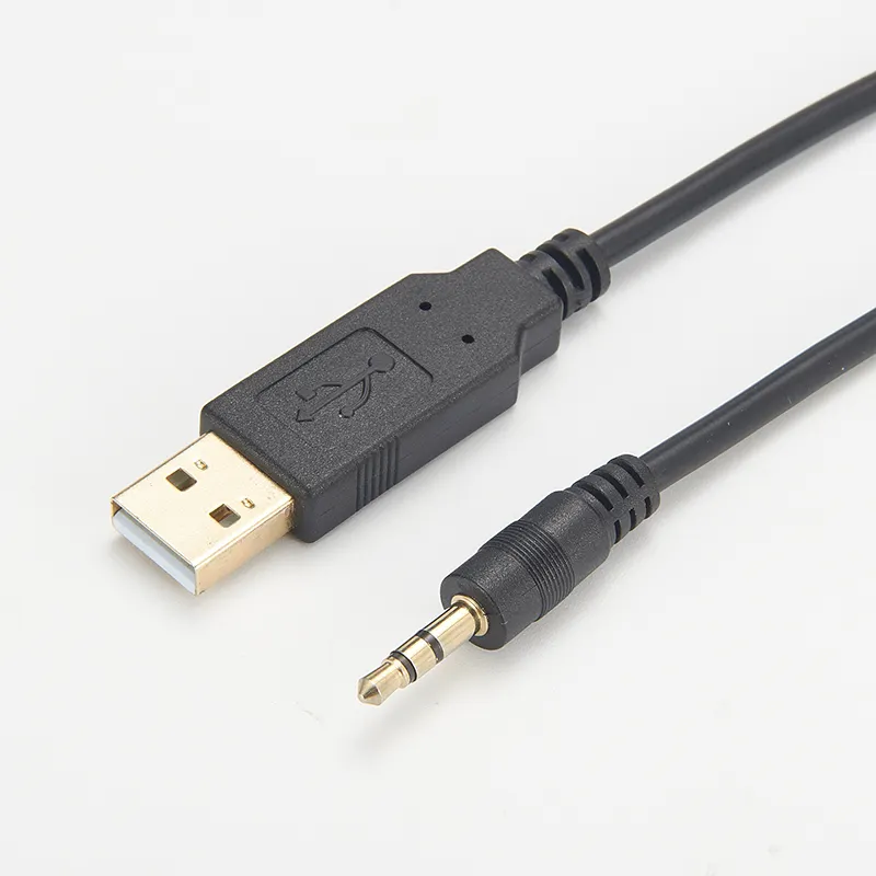 อะแดปเตอร์แปลงสัญญาณแจ็ค PL2303 USB,RS232 Serial เป็น2.5Mm อะแดปเตอร์แปลงสัญญาณเสียงสายแฟลช1, 8MT-Black-TipTXD Ringrxd