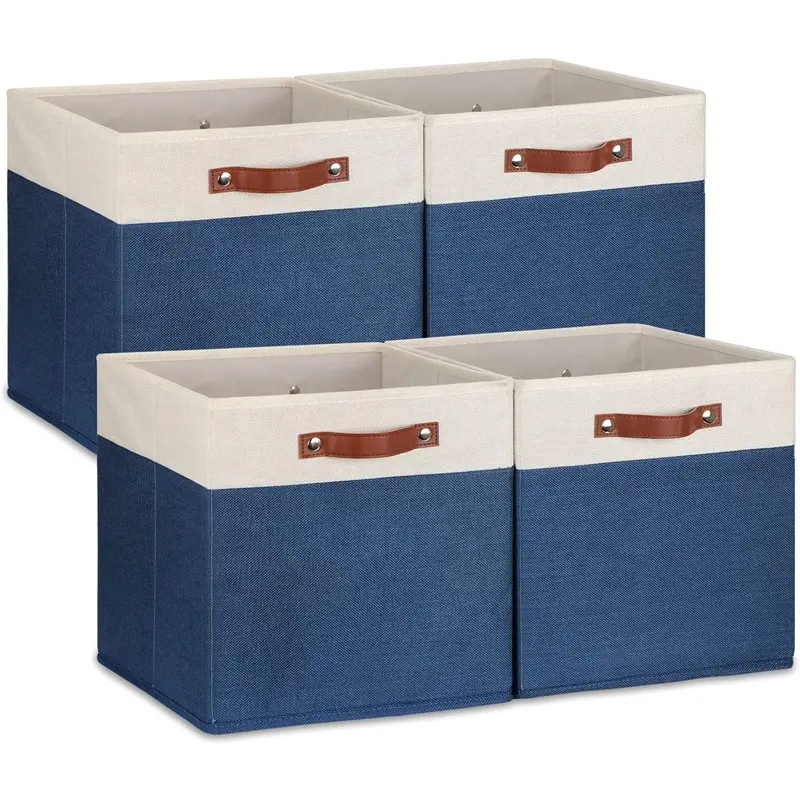 Homeplus 2024 Best sale Decorative fabric Storage Baskets for Organizing Shelves Foldable Box Organizer Bins for Organizing