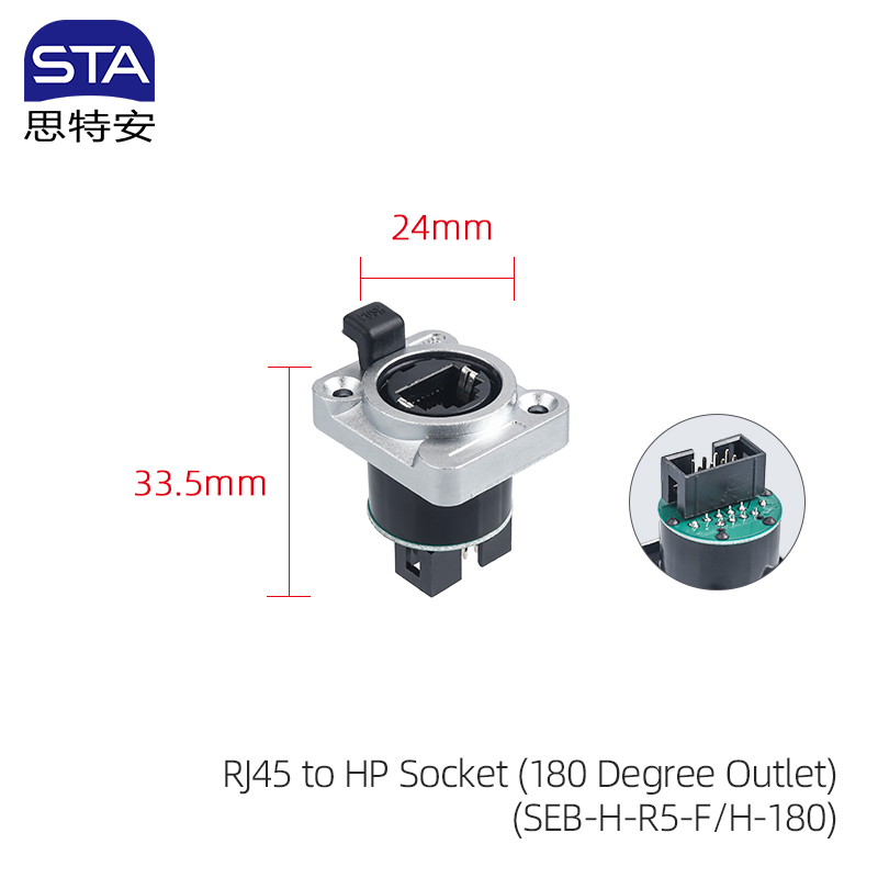 RJ45 a Conector HP (Salida de 180 Grados)