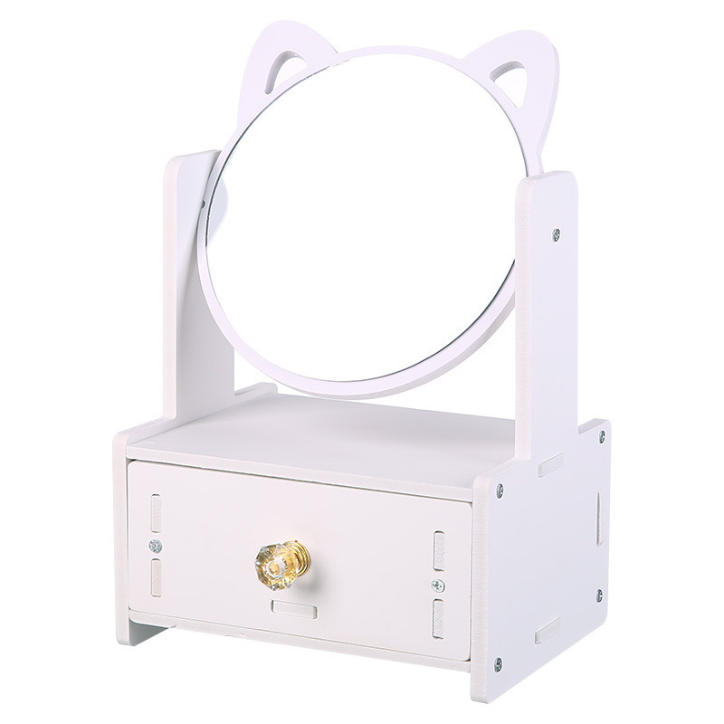 Single draw small round mirror