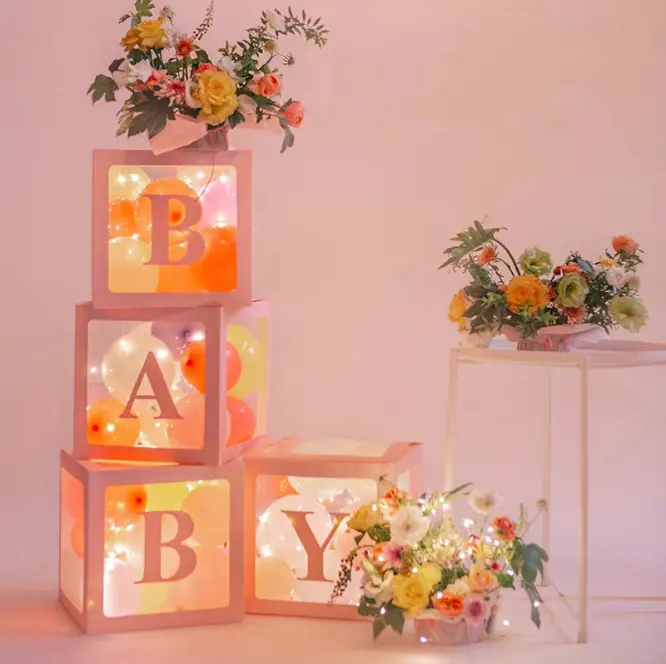 Scatola di palloncini trasparente fai da te scatola di sorpresa per lettere d'amore per bambini compleanno matrimonio BABY Shower forniture per la decorazione della festa