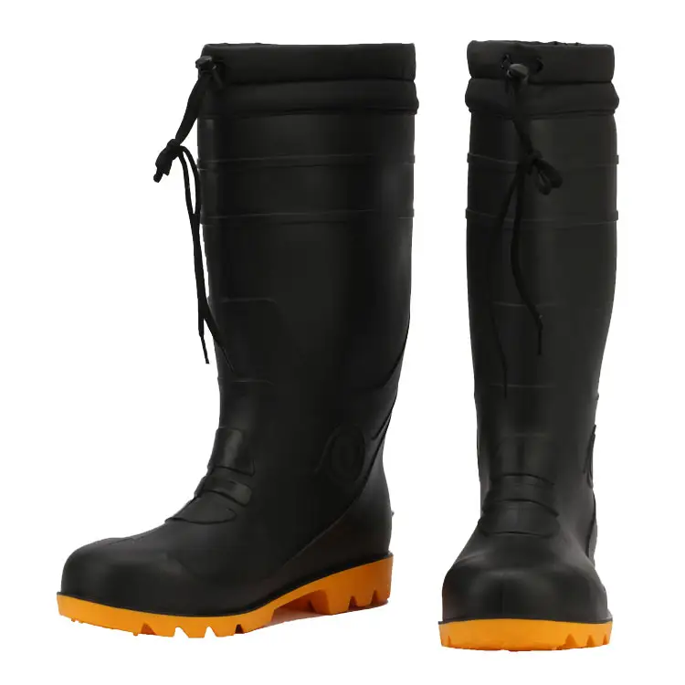 Chaussures en PVC respirantes et antidérapantes pour adultes, bottes de pluie, imperméables, vente en gros, tissu en coton noir