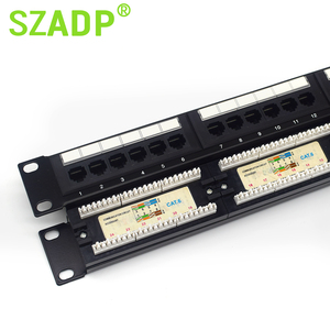 CAT6 CAT5 Network <span class=keywords><strong>Patch</strong></span> <span class=keywords><strong>Panel</strong></span> <span class=keywords><strong>24</strong></span> 48 <span class=keywords><strong>Port</strong></span> RJ45 soquete 19 polegadas blindado com barra traseira