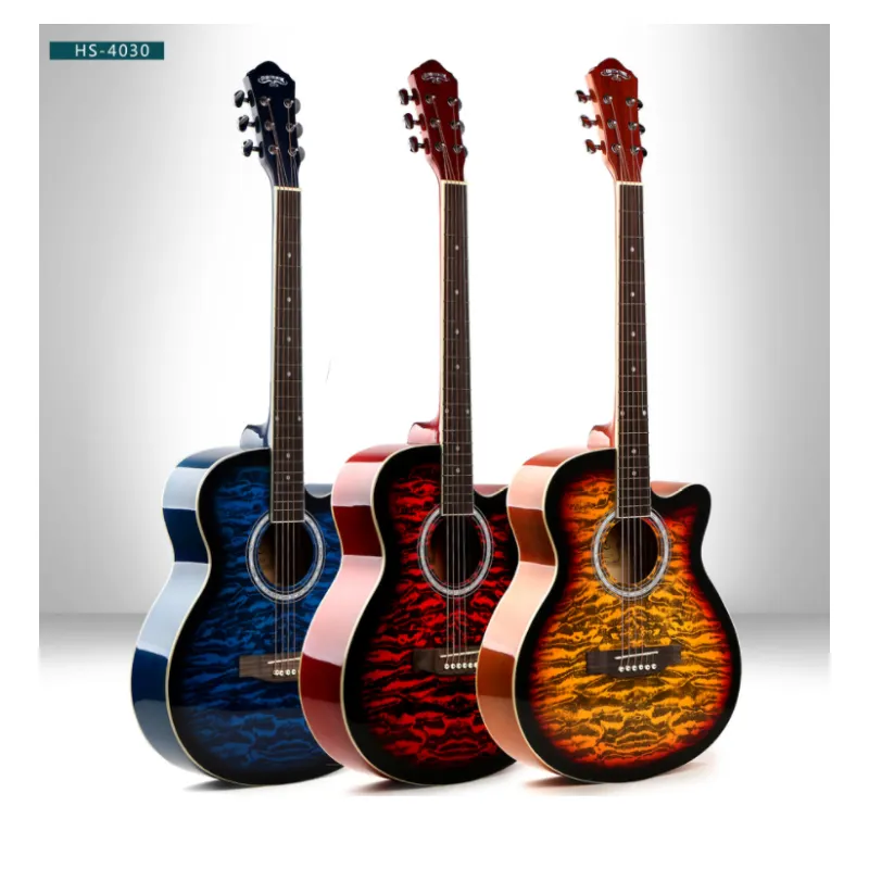 Großhandel hochwertige Porzellan Gitarre Linden Sperrholz billige Akustik gitarre 40 Zoll