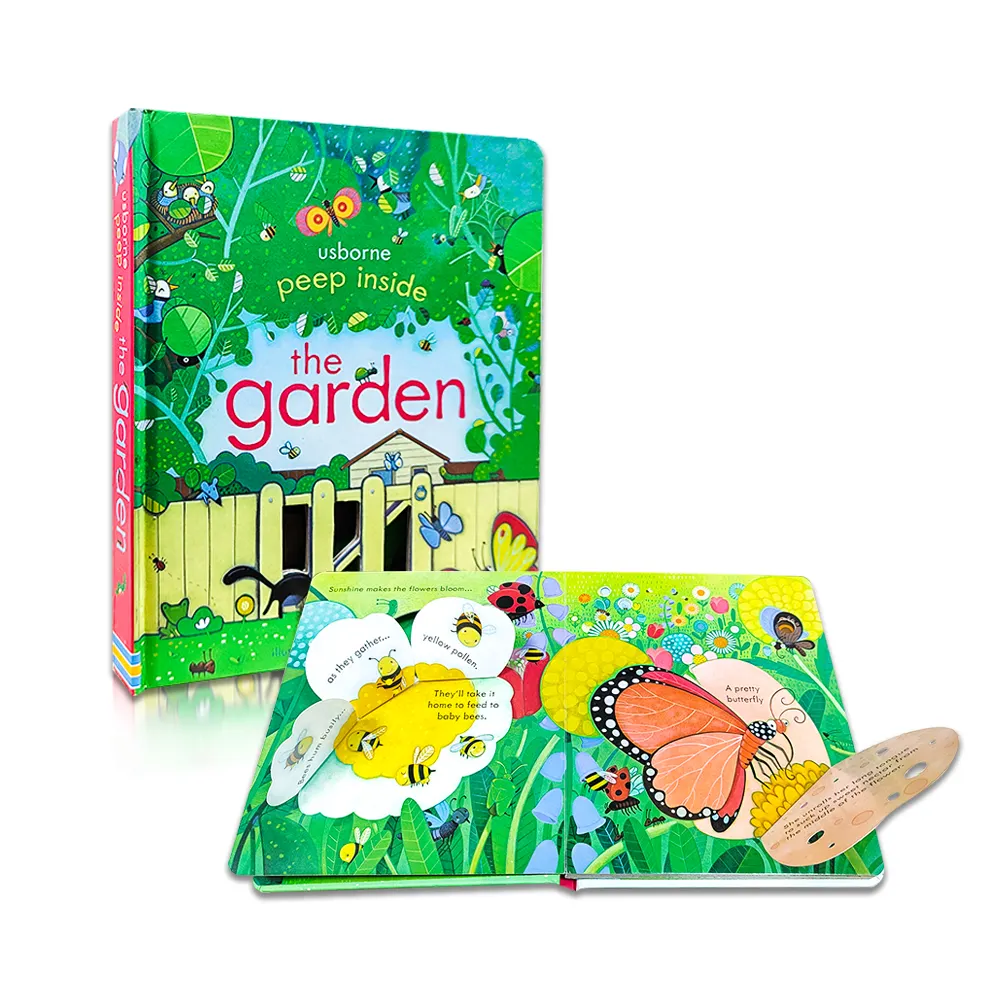 Vendita calda personalizzata Lift The Flap libri per bambini libro il giardino per bambini inglese Story Board Book servizio di stampa