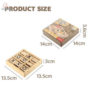 High Quality Handmade Tic Tac Toe Mini Wooden Board Game Educational <strong>Toy</strong> <strong>All</strong> Ages Customizable Logo Nought Crosses X-O Design - Product Image 6