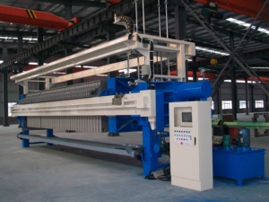 Programm gesteuerte Auto1500 Membran filter presse mit Stoff wasch system und Tropfs chale - Product Image 5