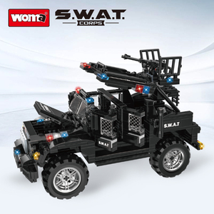 All'ingrosso nuovo veicolo di tendenza SWAT auto Robot assemblare piccoli mattoni blocchi di costruzione deformati Robot Set - Product Image 2