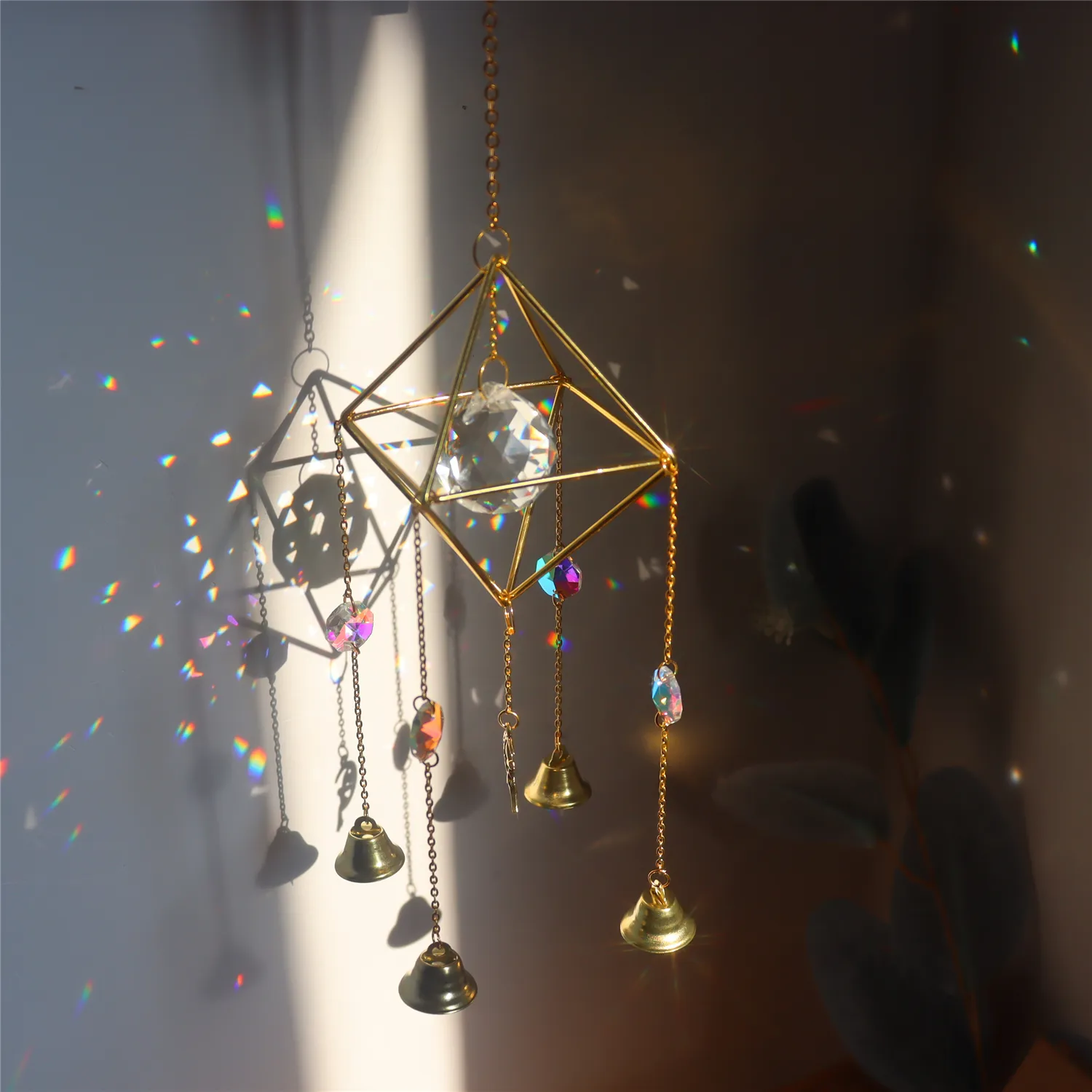 Dropshopping Support Customization Home Garden Hanging Decora Wind Chimes Shine Crystal Ball Prism