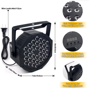 DJ Lights 36 LED RGB up Lighting 9 Modes Sound Activated Stage Par Lights <strong>with</strong> Remote <strong>Control</strong> Compatible <strong>with</strong> <strong>DMX</strong> - Product Image 3