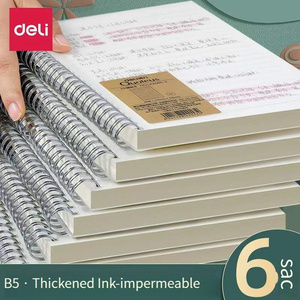 得力35687高品质线圈书笔记本研究生院书次横线B5学生加厚网格日记