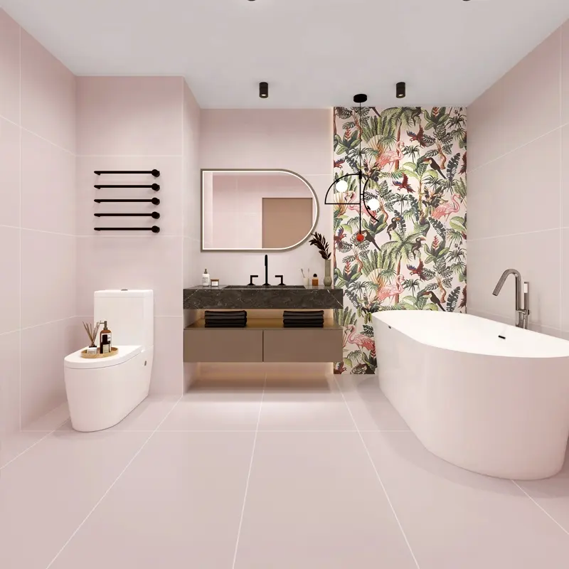 Матовая розовая бетонная мраморная фарфоровая плитка, настенная керамическая напольная плитка большого формата