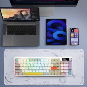 YK100 tastiera meccanica a basso profilo tre modalità Wireless Rgb Mac Office Game Compact 101Key Display Hd regalo di festa per ragazze - Product Image 6