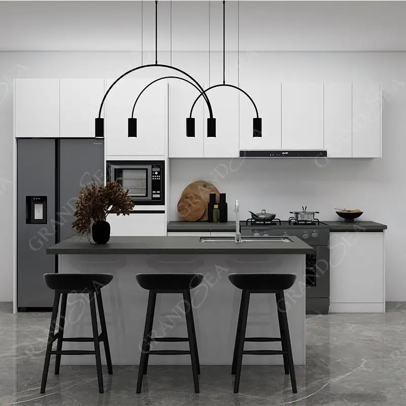 Modern Simple Design Most Popular Colors White Gloss Lacquer Kitchen Cabinets