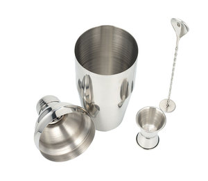 Custom Silver Stainless Steel 750ml <strong>Cocktail</strong> Making Set <strong>3</strong> Pcs Simple Tools Set Bar Mixology Bartender Kit <strong>Cocktail</strong> Shaker Set - Product Image 3