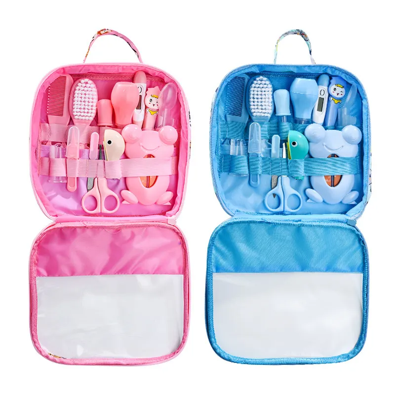 MU 13 piezas Kit DE ASEO cortaúñas salud cepillo de dientes peine cepillo de seguridad conjunto bolsa Kit de cuidado del bebé