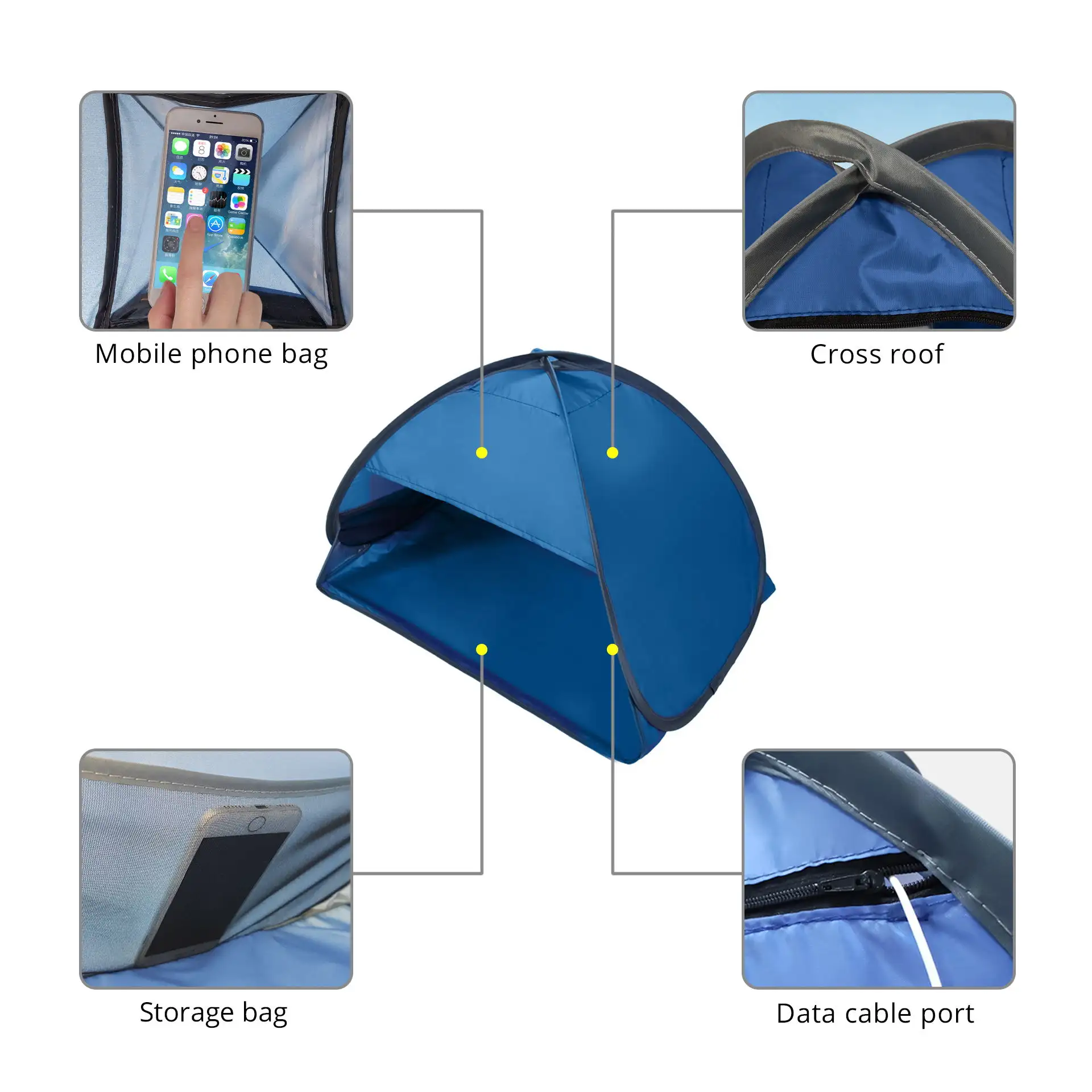 Açık pop-up silvering çadır sunsun güneş koruma klima odası anti-doğrudan üfleme katlanabilir açık sivrisinek çadır