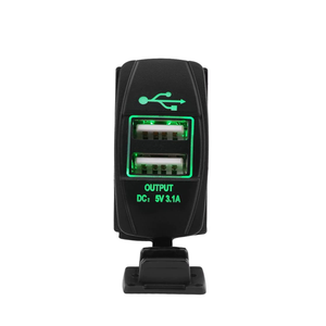 Dual USB Rocker Switch Blue Led Digital Voltmeter <strong>Input</strong> 12-24V Output 5V/3.1A for Fast Charging <strong>Electronic</strong> <strong>Devices</strong>,Universal
