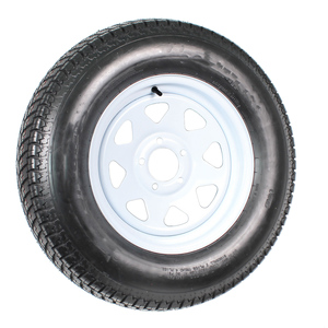 轮辋ST205/75D15 F78 205/75 LRC 5凸耳白色辐条车轮上的全尺寸定制2-Pk拖车轮胎 - Product Image 3