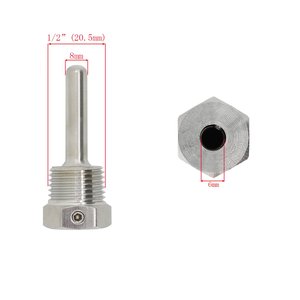 Termopozo NPT de 1/2 pulgadas sin soldadura con sensores de temperatura de tornillo de fijación para caldera casera y fermentador de cerveza - Product Image 3