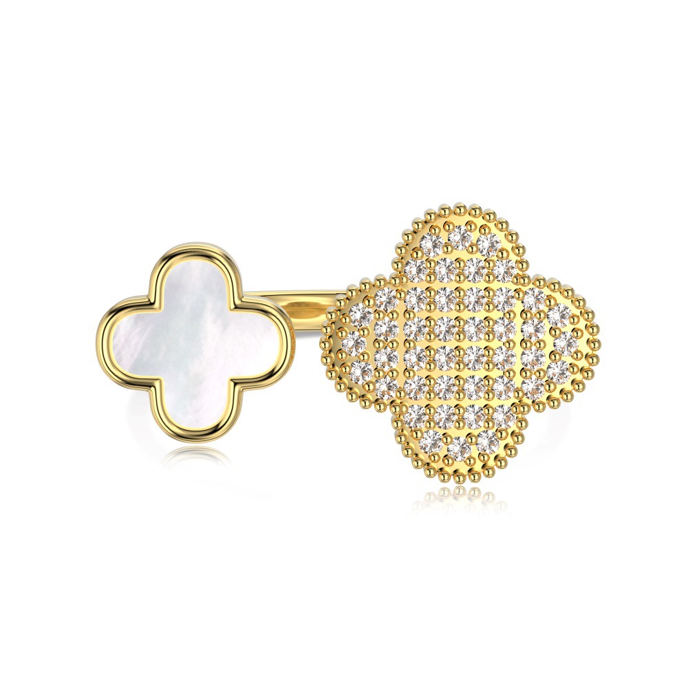 trébol doble dorado