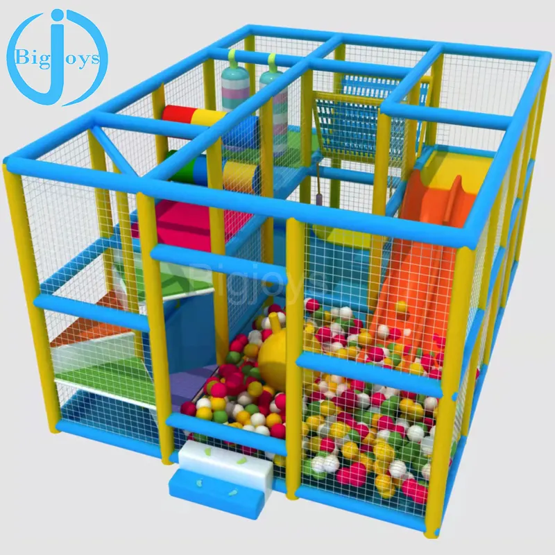 Commerciële Zachte Speeltuin Kinderen Spelen Apparatuur Indoor Bal Pit Met Glijbaan Te Koop