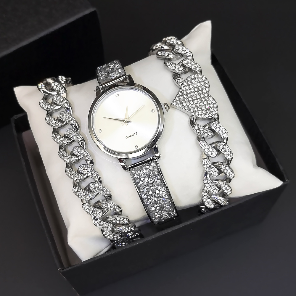 White face silver watch bracelet 2 boxes