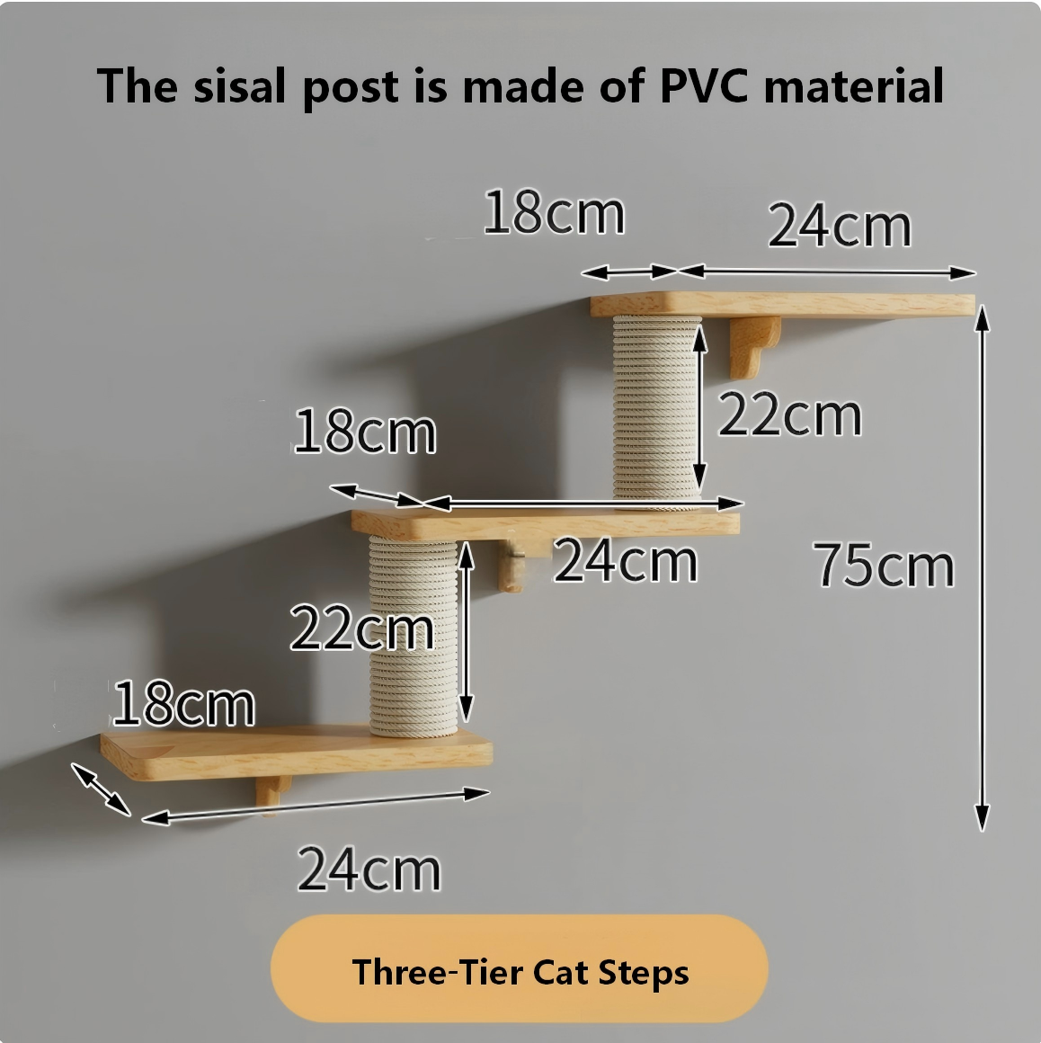 Marchepieds pour chat à trois niveaux