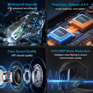 Casque de casque à écran Q30 PRO avec mixage <span class=keywords><strong>audio</strong></span> 500M pour 2 personnes et interphone moto prêt pour l'aventure - Product Image 5