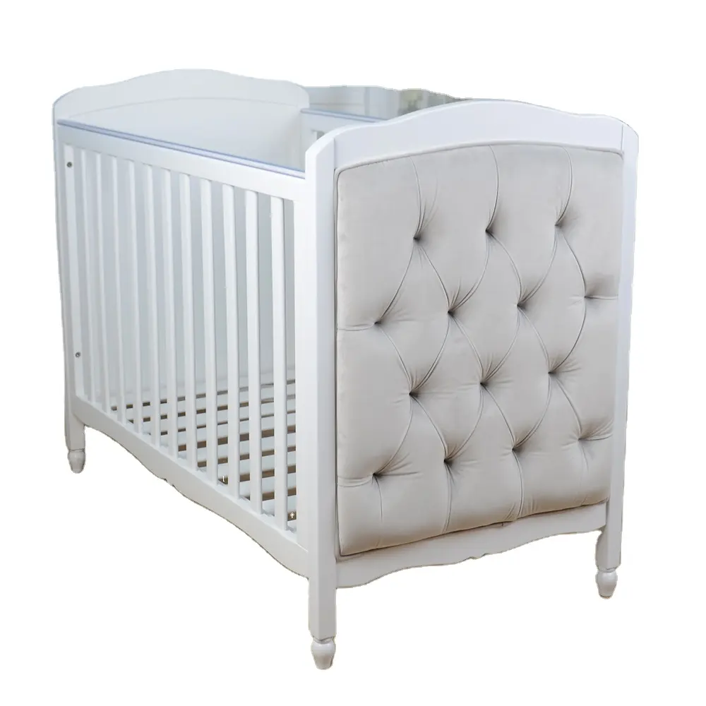 Berço de madeira estilo clássico, conjunto de cama infantil com proteção de segurança, mobília ecológica e inodora, ideal para bebês