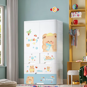 Hiện đại 4 lớp nhựa bé tủ quần áo tủ quần áo tủ quần áo cho tủ quần áo sử dụng chung đồ nội thất nhà cho phòng ngủ & phòng khách - Product Image 4